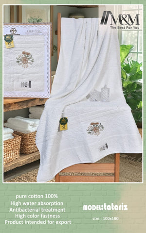 100% Cotton Towel – Handmade with Textured Border