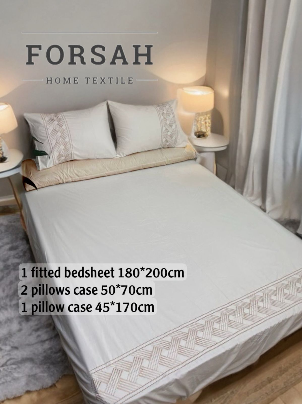 ملاية قطن 100% تطريز حرير B