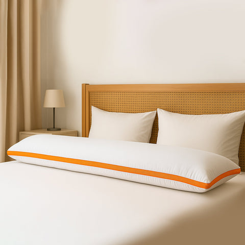 Long Hotel Pillow - Polydown Filling - White